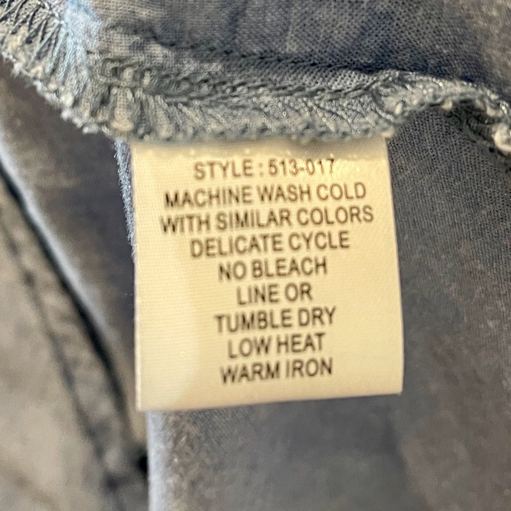 Sandra Ingrish Chambray Tie Front Button Down - image 7